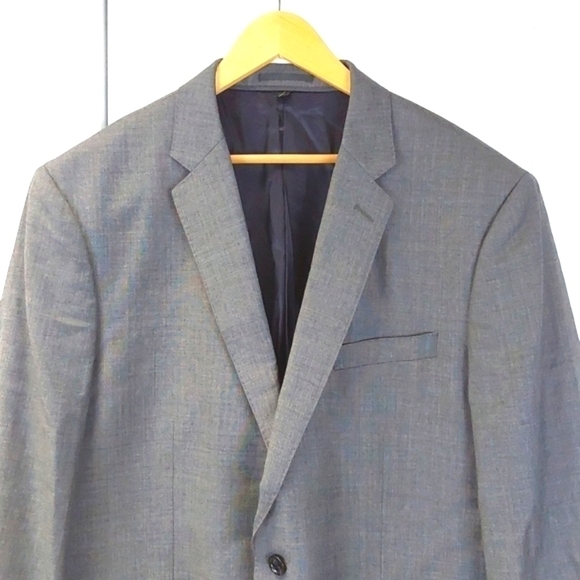 Tollegno 1900 J.Crew Crosby Gray Charcoal Wool Suit Jacket Modern luxury Sz.46r - Picture 2 of 12